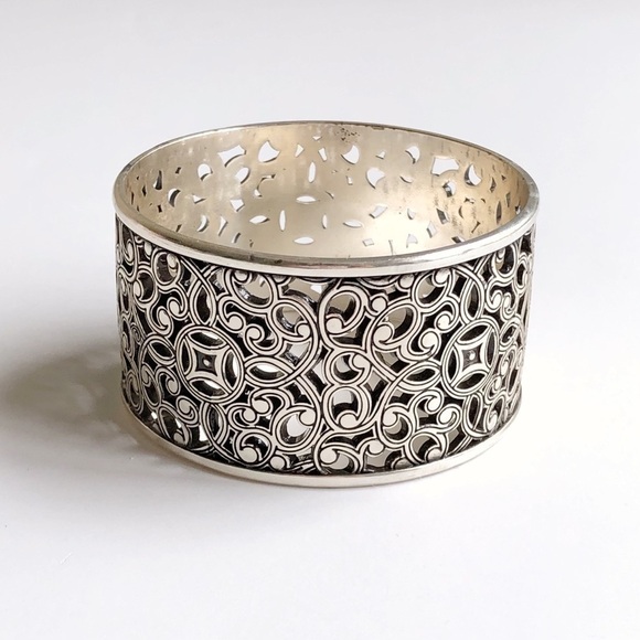 Brighton Retired Ornate Cut Out Wide Cuff Bracelet - Picture 2 of 9